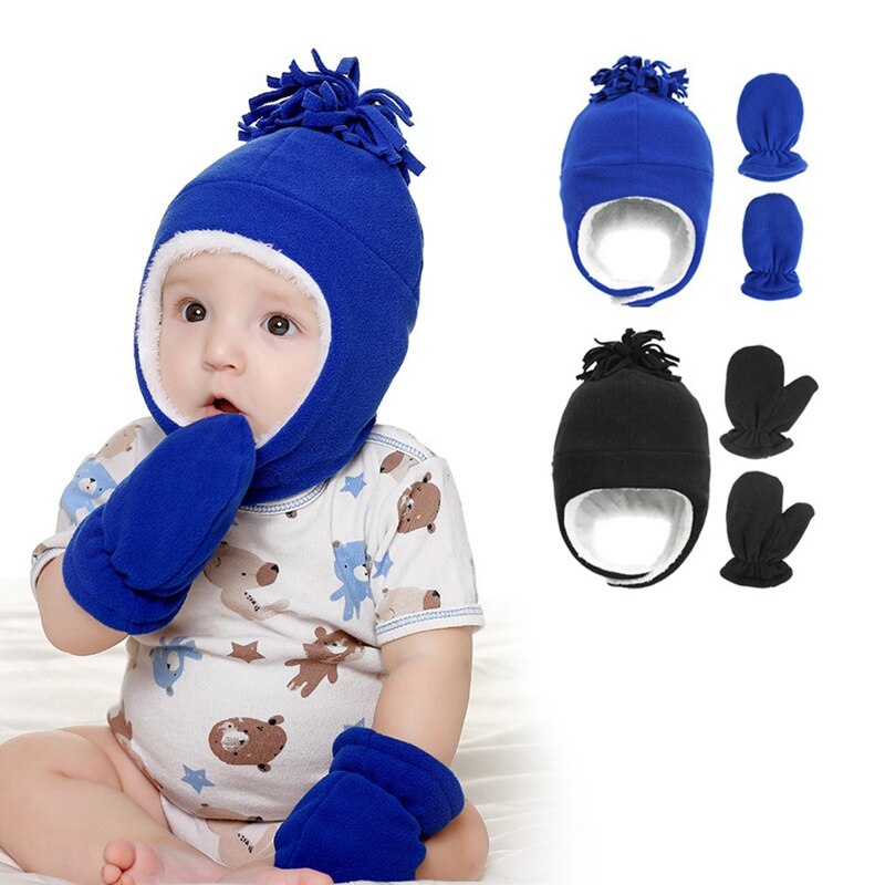 Hat Baby Boy Gloves Set Beanie Newborn Photography Accessories Children's Cap With Ears - V.I.P Digital Presence