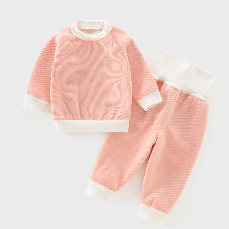 Children's Autumn And Winter Warm Suit Baby Spring And Autumn Plus Fleece Outer Wear Tops Pants Men And Women Baby Two Sets - V.I.P Digital Presence