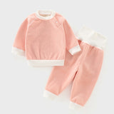 Children's Autumn And Winter Warm Suit Baby Spring And Autumn Plus Fleece Outer Wear Tops Pants Men And Women Baby Two Sets - V.I.P Digital Presence