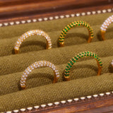 Zircon Light Luxury Ring Stainless Steel PVD Plated Finger Ring Jewelry - V.I.P Digital Presence