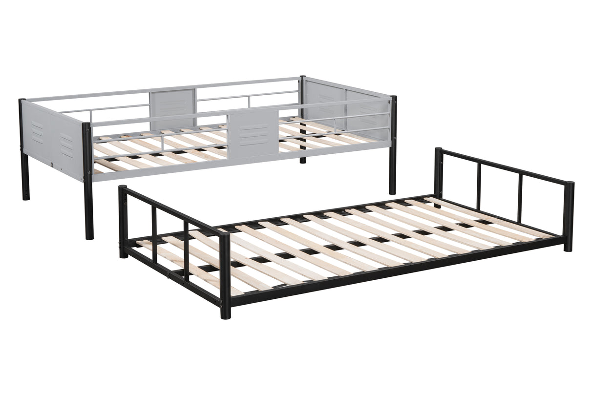 Metal twin bed with ventilation panel for noise reduction/safety guardrail/flexible space support/triple bed/CPC Certified - V.I.P Digital Presence