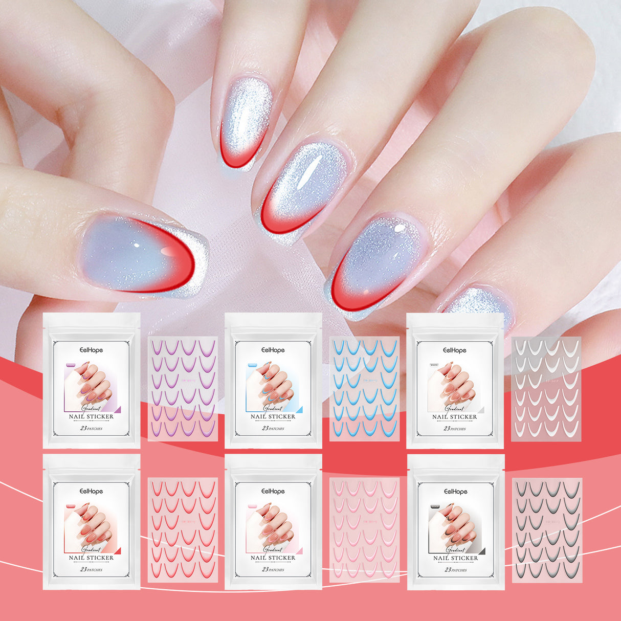 French Gradient Nail Sticker Gradient Nail Sticker Easy Nail Decor Personalized Nail Sticker