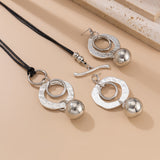 Ins Wind Circle CCB Leather Wax Thread Necklace Irregular Metallic Clavicle Chain Set - V.I.P Digital Presence
