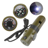 Camping Survival Whistle With Compass Thermometer Flashlight Magnifier - V.I.P Digital Presence