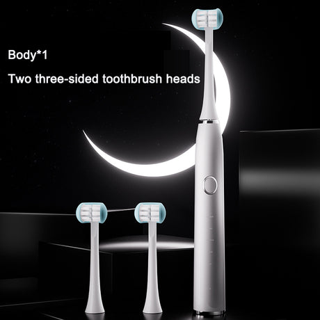 Adult electric toothbrush with three sides rechargeable sonic vibration waterproof electric toothbrush - V.I.P Digital Presence