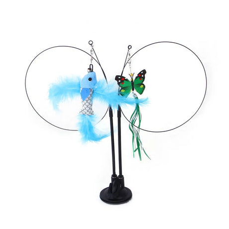 Suction cup cat toy stick that can be attached and held with steel wire multi head interchangeable cat toy and pet supplies - V.I.P Digital Presence