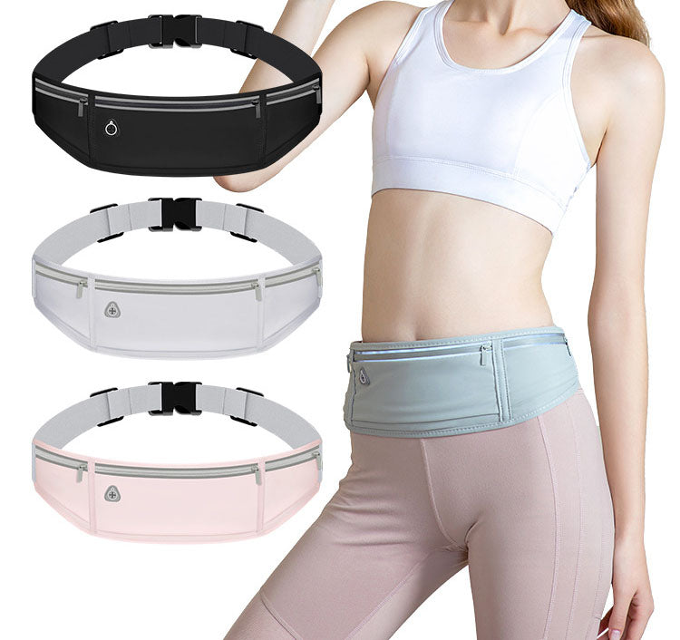 Running waist bag, sports bag, mobile phone storage, three pockets, lightweight, close fitting, non shaking, outdoor fitness, me - V.I.P Digital Presence