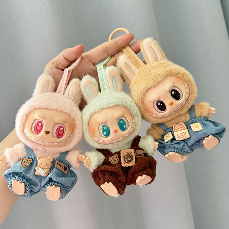 [Clothes Only] 1st/2nd generation Labubu clothes pendant Labubu sitting party baby clothes teddy bear suspenders cute pants - V.I.P Digital Presence