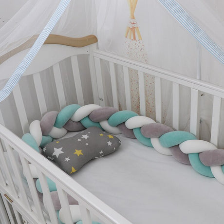 100cmBaby Bumper Bed Braid Knot Pillow Cushion Bumper for Infant Kids Crib Protector Cot Bumper Room Decor Anti-collision Bumper - V.I.P Digital Presence