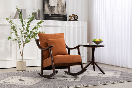 woven fabric Mid Century Modern Accent Chairs Comfy Upholstered Glider Arm Chair with Solid Wood for Living Room Bedroom Balcony - V.I.P Digital Presence