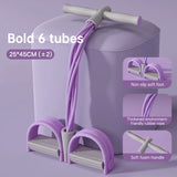 Bandas elásticas de 6 tubos para pedales, con función de tensión, para ejercicios de abdominales, cintas elásticas para el hogar.
