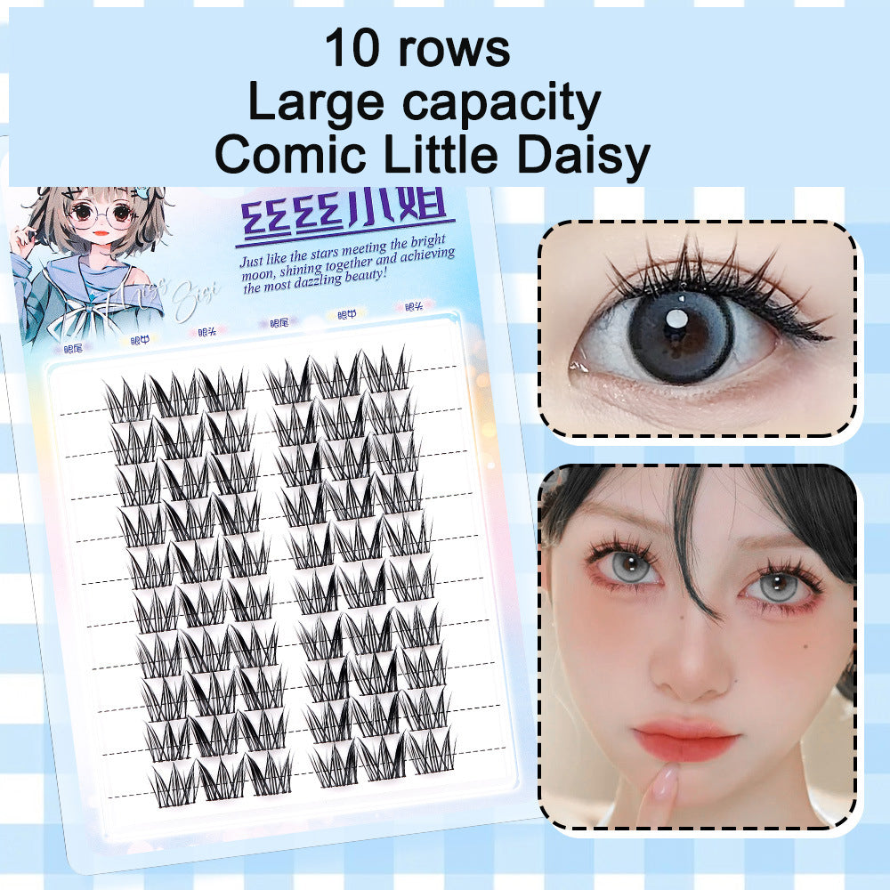 Sunflower Comics Pure Desire Eyelash Simulation Natural Thickening Large Segmented Trilogy False Eyelash Laziness - V.I.P Digital Presence