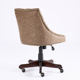 Medieval retro style sheepskin patterned home office chair with lifting, rotating, and tilting functions, brown - V.I.P Digital Presence