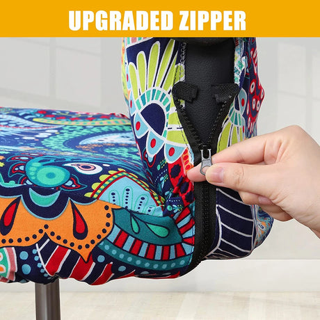 Stretch Printed Computer Office Chair Covers Soft Fit Universal Desk Rotating Slipcovers Removable Washable Anti-Dust Spandex - V.I.P Digital Presence