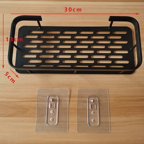 Minimalist bathroom black aluminum alloy triangular rectangular non perforated bathroom storage corner shelf - V.I.P Digital Presence