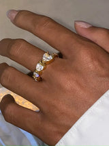 Stainless Steel Heart Rhinestone Ring - V.I.P Digital Presence