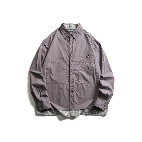 Two piece checkered long sleeved shirt for casual vacation men - V.I.P Digital Presence