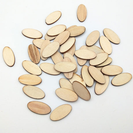100pcs Elliptic Natural Wooden Chips Crafts For Handmade Card Diy Pattern Tag Scrapbooking Embellishment Wood Making - V.I.P Digital Presence