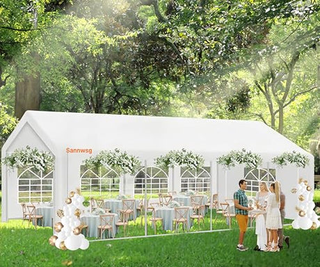 Sannwsg Party Tent -10x20FT Heavy duty Tent with Removable Side, Wedding Exclusive Holday Bithday BBa Backyard Evening Tent - V.I.P Digital Presence