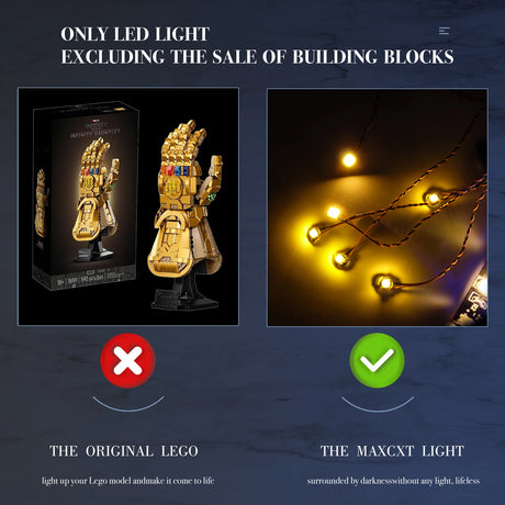 (Not the Building Blocks) LED Light For Lego 76191 Marvel Infinity Gauntlet Decorative Light Up your Model Decorative Lamp - V.I.P Digital Presence