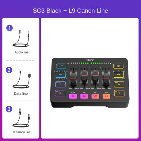 Fifine Game Live Streaming Equipment SC3 Full Set USB External Sound Card Microphone Desktop Karaoke - V.I.P Digital Presence