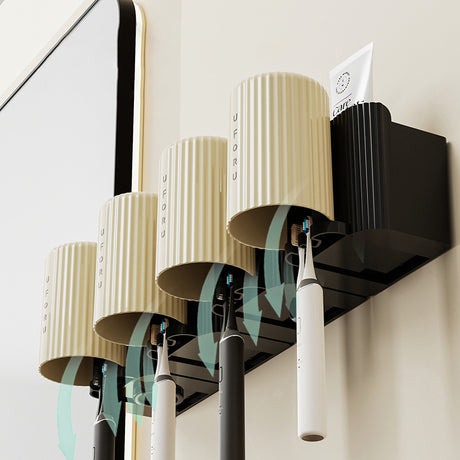 Toothbrush rack perforated free wall mounted bathroom mouthwash cup rack storage rack - V.I.P Digital Presence