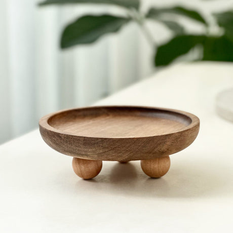 Entrance foyer storage tray aromatherapy glasses placement tray oval wooden ornament household tray - V.I.P Digital Presence