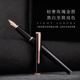 Pluma estilográfica LT Hongdian de oro rosa 920, punta superfina/fina de 0,4/0,5 mm, elegante y excelente para regalo de oficina.