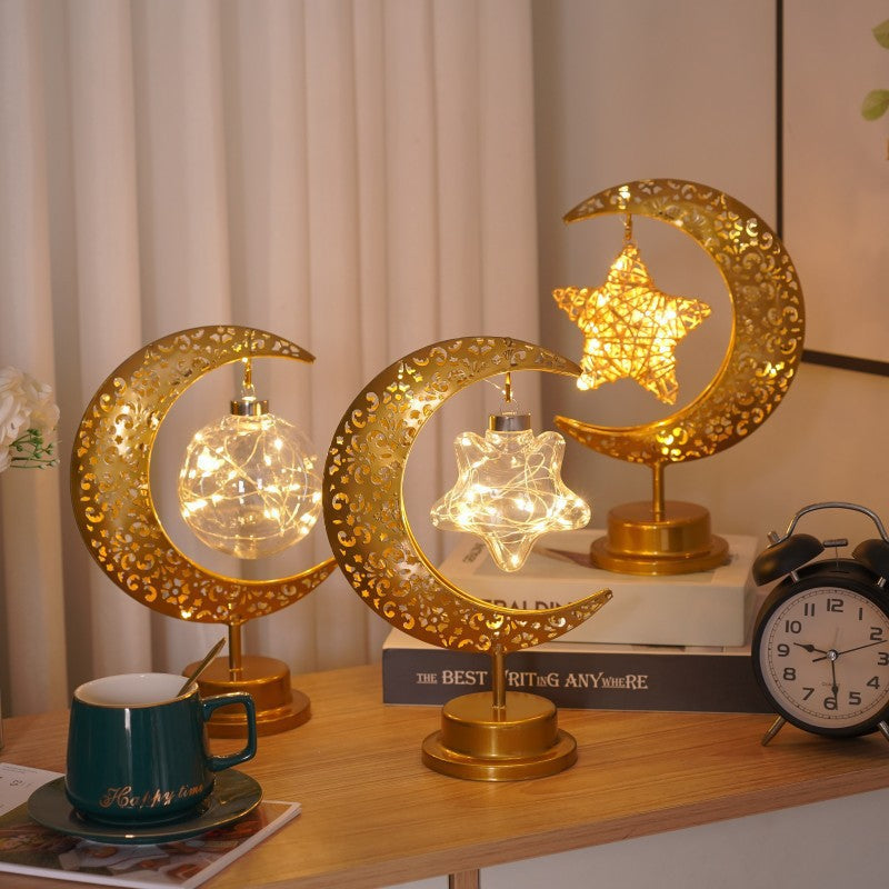 Christmas Gift Moon Lamp Ball Lamp Star Moon Lamp Muslim Festival Decorative Lamp Bedroom Desk Lamp Atmosphere Shaped Lamp - V.I.P Digital Presence
