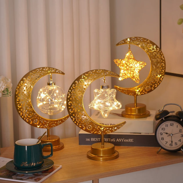 Christmas Gift Moon Lamp Ball Lamp Star Moon Lamp Muslim Festival Decorative Lamp Bedroom Desk Lamp Atmosphere Shaped Lamp - V.I.P Digital Presence