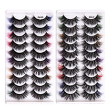 10 Pairs Of Color Mink Hair Fried Multilayer Thick Cross False Eyelashes 8D FLUFFY - V.I.P Digital Presence
