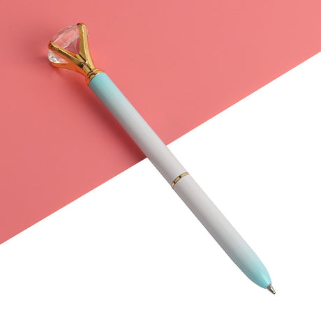21Color Kawaii Ballpoint Pen Big Gem Metal Ball Pen With Large Diamond Blue And Black Magical Pen Fashion School Office Supplies - V.I.P Digital Presence
