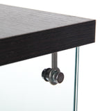 4 glass display cabinets with door shelves, floor standing antique bookshelf, 64.7 "* 16.7" * 14.3 ", black - V.I.P Digital Presence