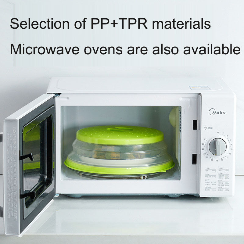 Folding cover with hooks, microwave heating cover, multifunctional silicone folding fresh-keeping cover, oil proof and splash pr - V.I.P Digital Presence