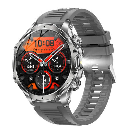 AK75 Smart Watch Flashlight  Men Outdoors Sports Fitness Tracker 700mah Large Battery BT Calling LED Light Smartwatch - V.I.P Digital Presence