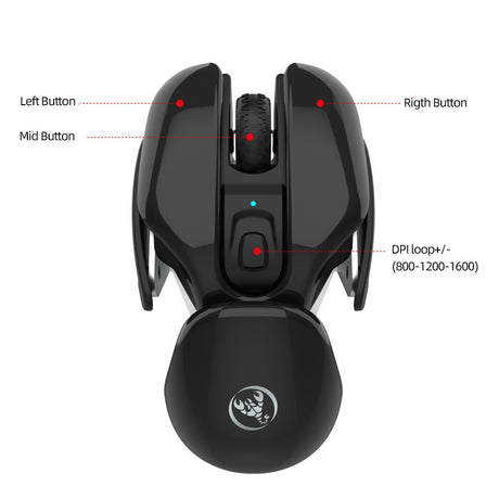 New USB wireless mouse 1600DPI rechargeable office mouse desktop laptop accessories - V.I.P Digital Presence