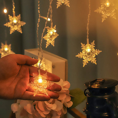 Snowflake ice strip curtain light, holiday decoration light, Christmas snowflake colored light, LED star curtain light string - V.I.P Digital Presence