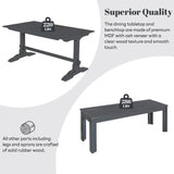 TREXM 3-piece retro cutlery set, rectangular stand table, and 2 wooden stools for 4 people (gray) - V.I.P Digital Presence