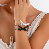 Small Fresh Butterfly Combined with Gold Bracelet Set, Rural Style Multi Element Pearl Bracelet - V.I.P Digital Presence