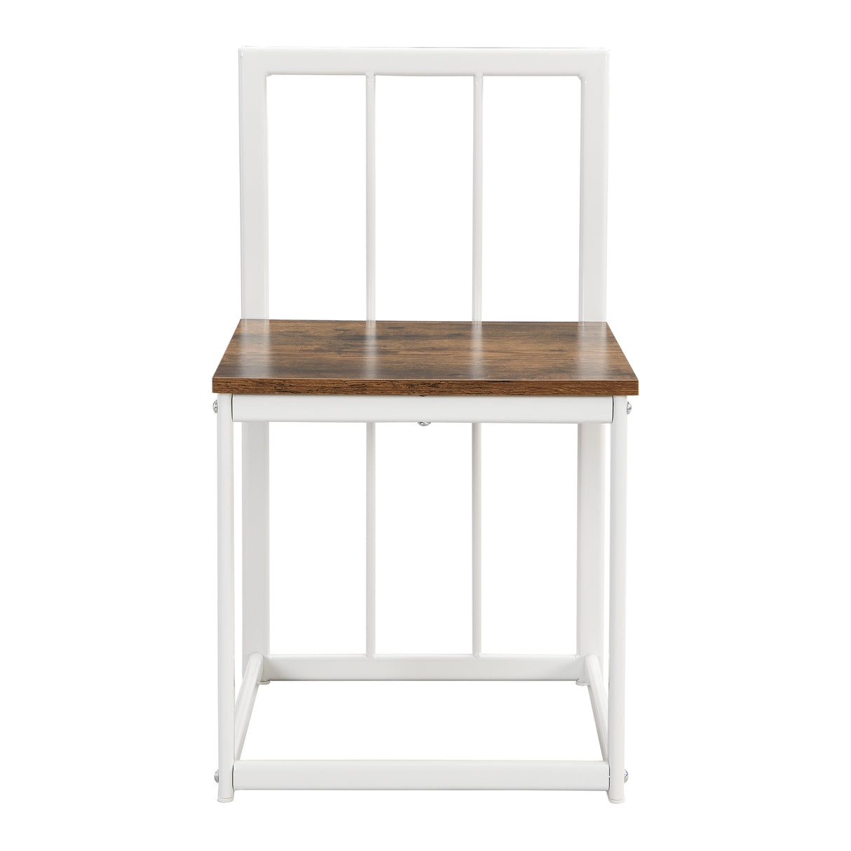 TOPMAX Modern 7-Piece Dining Table Set with Faux Marble Compact 55Inch Kitchen Table Set for 6  White+Cherry