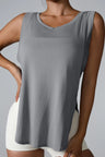 Slit Round Neck Active Tank - V.I.P Digital Presence