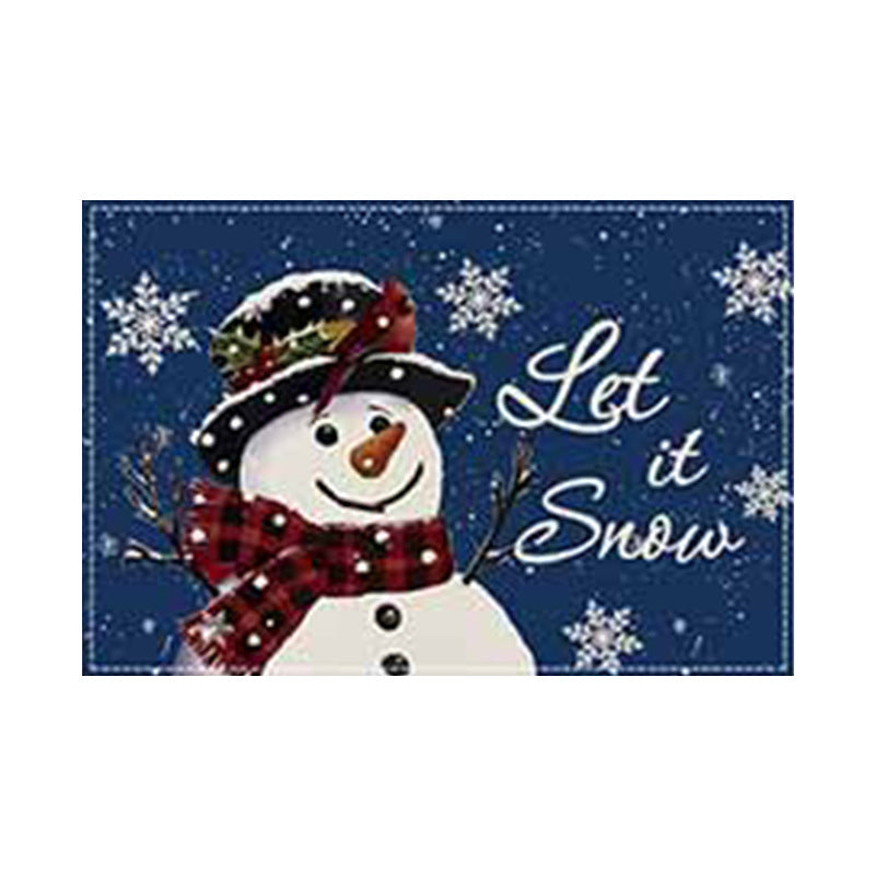 Christmas Snowman Linen Meal Mat Snowflake Grid Printed Table Mat Christmas Party Decoration Insulation Mat Holiday Decoration - V.I.P Digital Presence