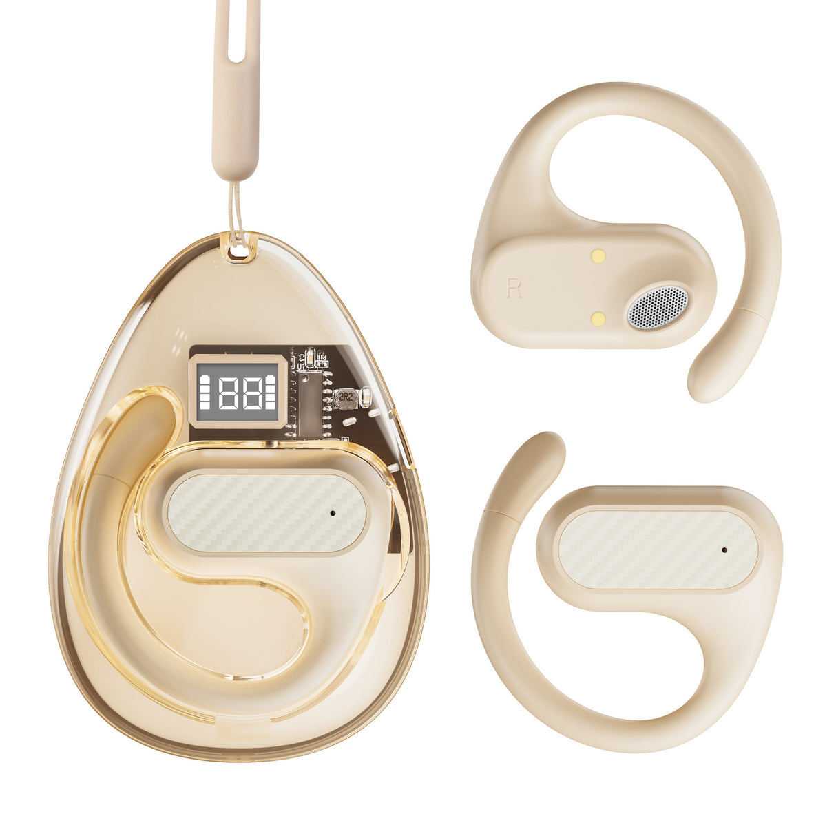 Z68 Pro Transparent Open Bluetooth Earphones OWS Intelligent Digital Display Ultra Long Battery Life Sports - V.I.P Digital Presence