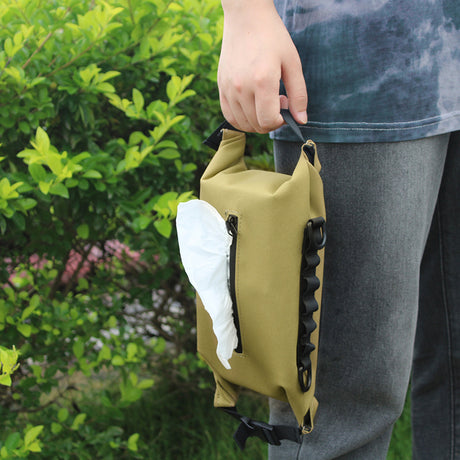 Outdoor camping wet tissue paper box camouflage waterproof canvas tissue bag square hand-held tissue storage bag - V.I.P Digital Presence