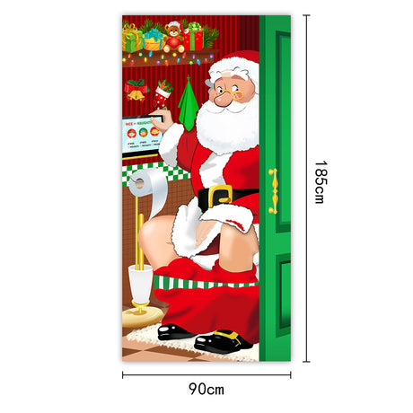 New Christmas Door Curtains, Flags, Outdoor Photography, Santa Claus and Puppies, Background Decoration, Hanging Cloth - V.I.P Digital Presence