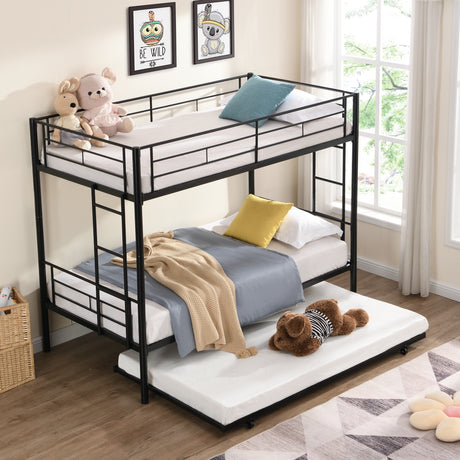 METAL Bunk Bed with trundle Black - V.I.P Digital Presence