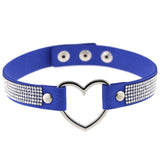 Japan's Harajuku Soft Girl Black Rhinestone Peach Heart Love-Shaped Collar Women's Neck Strap Collarbone Necklace Short - V.I.P Digital Presence