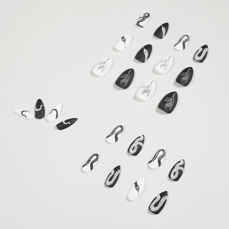 Dark Snake Pattern Mandarin Duck Wearing Manicure Fake Nail Manicure Patch Nail Patch Waterproof Removable Nail - V.I.P Digital Presence