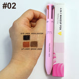 4 In 1 Eyebrow Pencil Waterproof Drawing Eye Brow Makeup Pen Long-Wear Eyeliner Eyebrow Highlighter Stick Makeup Cosmetic Tool - V.I.P Digital Presence