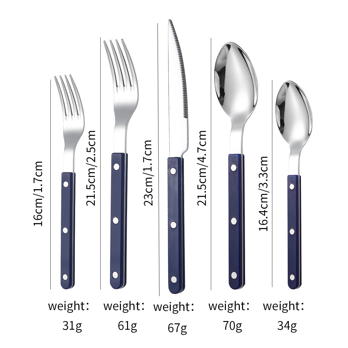 French Rivet ABS Handle Hotel Western Tableware Steak Knife Butter Knife Set - V.I.P Digital Presence